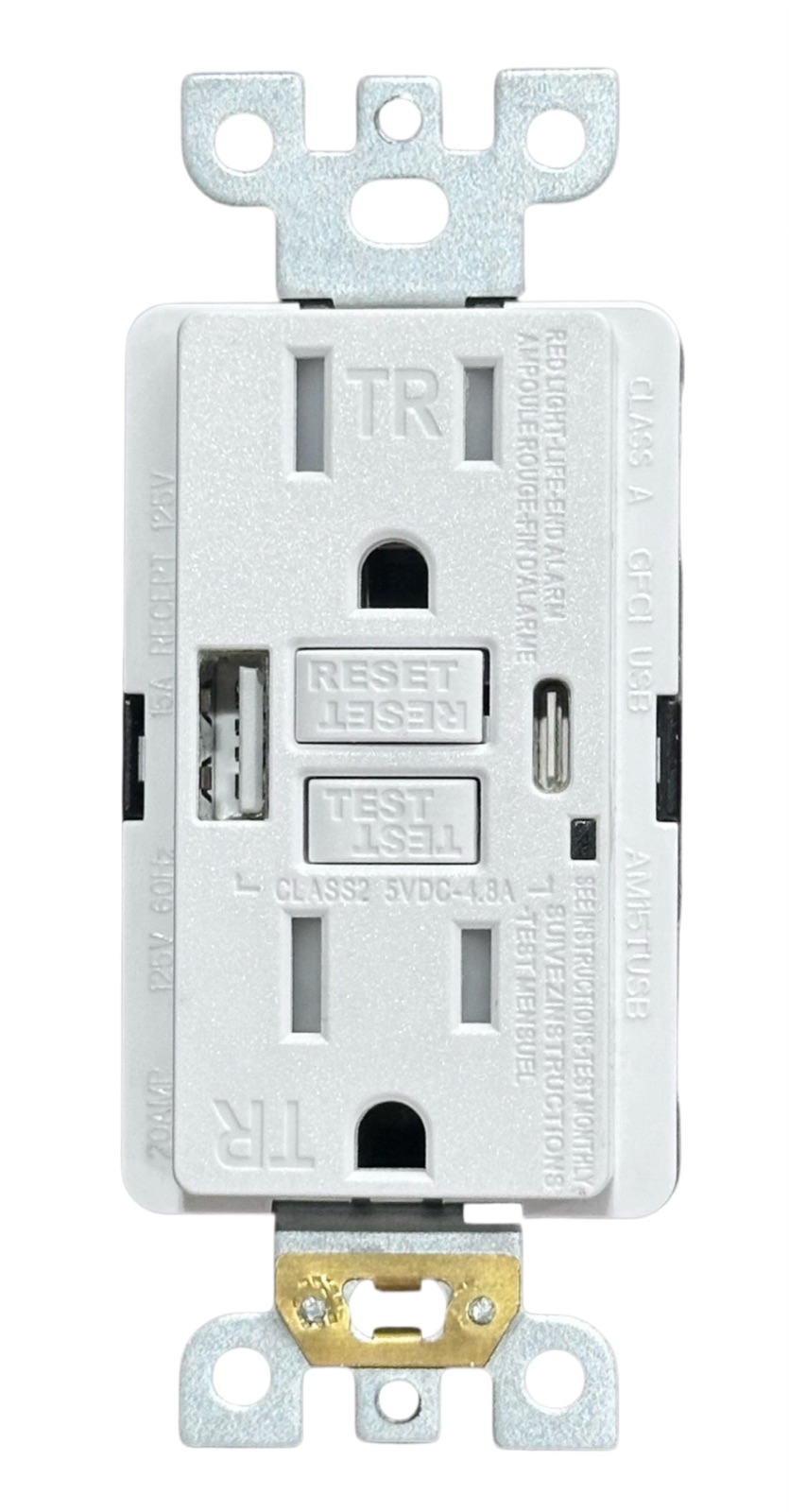 15A GFCI / USB Combination, model AM15TUSB48